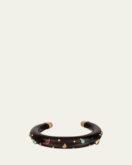 Silvia Furmanovich White Diamond, Turquoise and Ruby Paisley Cuff Bracelet