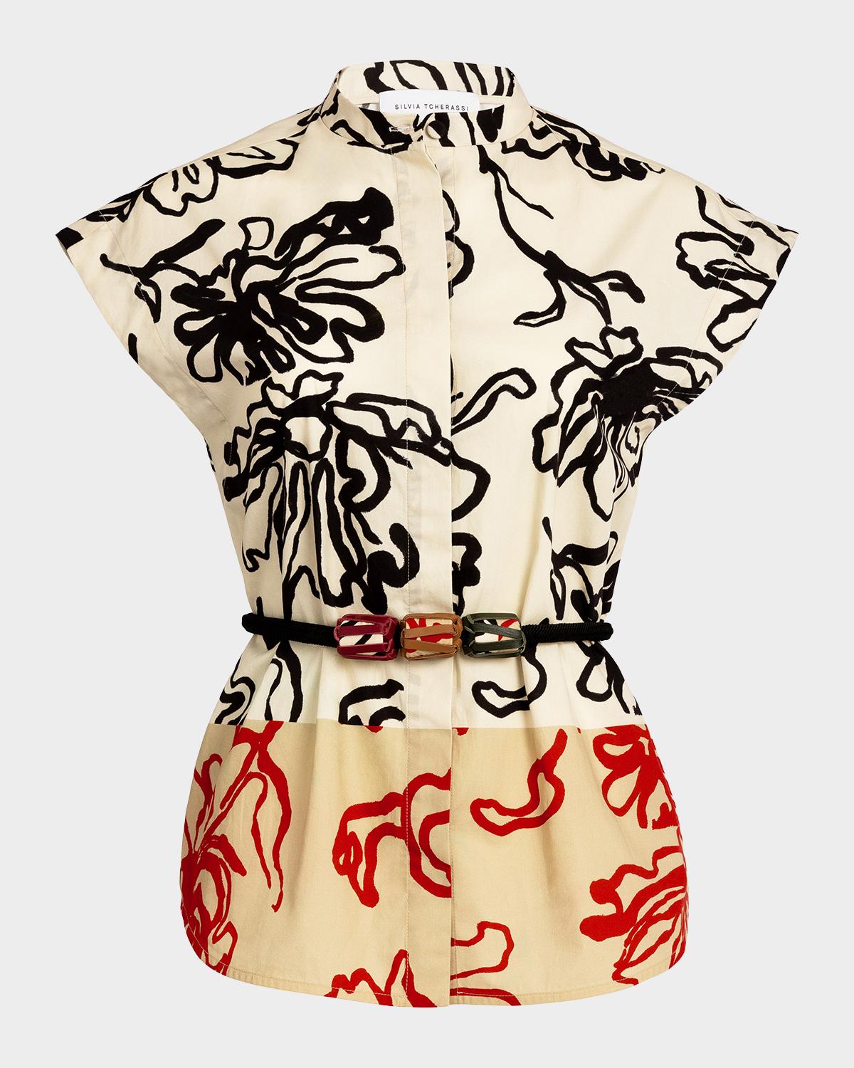 Silvia Tcherassi - Adele Belted Floral Blouse