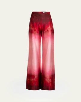 Silvia Tcherassi Andie Degrade Silk Wide-Leg Pants