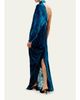 Silvia Tcherassi Anya Mock-Neck Asymmetric Velvet Burnout Maxi Dress - 3