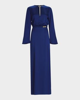Silvia Tcherassi Cassy Hammered Satin Maxi Dress
