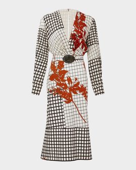 Silvia Tcherassi Kadira Printed Silk-Blend Belted Midi-Dress
