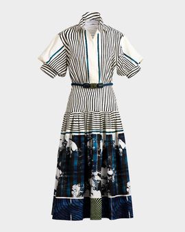 Silvia Tcherassi Kaila Belted Midi Shirtdress