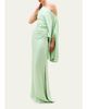 Silvia Tcherassi Kesia One-Shoulder Ruched Satin Maxi Dress - 2
