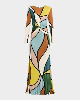 Silvia Tcherassi Lucian Abstract-Print Twisted Maxi Dress