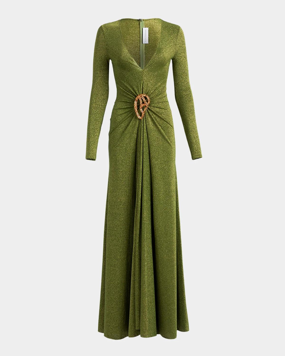 Silvia Tcherassi Melany Metallic A-Line Gown