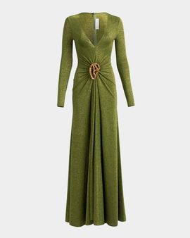 Silvia Tcherassi Melany Metallic A-Line Gown