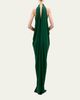 Silvia Tcherassi Niagara Draped Leather-Trim Halter Maxi Dress - 3
