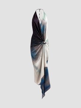 Silvia Tcherassi Women's Abril Printed Silk Halter Midi Dress