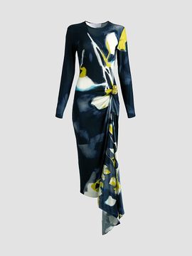 Silvia Tcherassi Women's Ananya Printed Draped Midi Dress