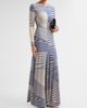 Silvia Tcherassi Women's Basia Abstract Striped Jersey Long-Sleeve Maxi Dress - 4