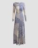 Silvia Tcherassi Women's Basia Abstract Striped Jersey Long-Sleeve Maxi Dress - 6