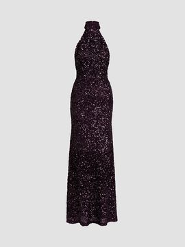 Silvia Tcherassi Women's Dido Sequined Halter Maxi Dress