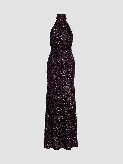 Silvia Tcherassi Women's Dido Sequined Halter Maxi Dress