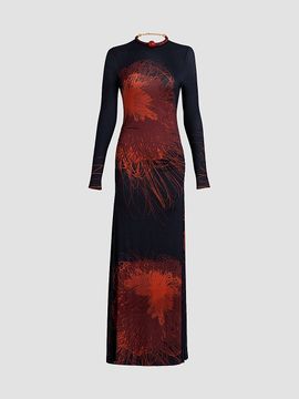 Silvia Tcherassi Women's Gabbice Chain-Detail Abstract-Print Maxi Dress