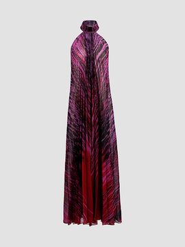 Silvia Tcherassi Women's Lucia Printed Chiffon Halter Maxi Dress