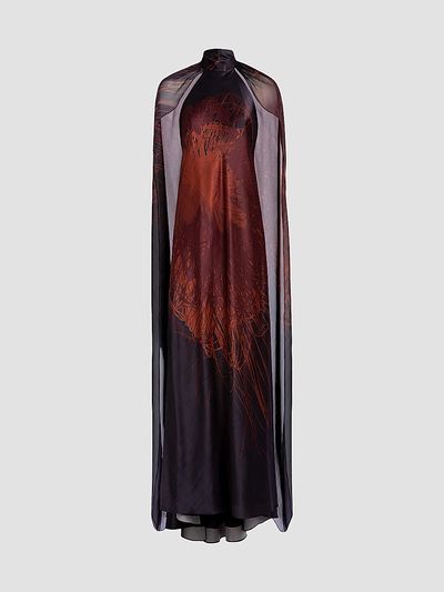 Silvia Tcherassi Women's Sabina Cape Halter Maxi Dress