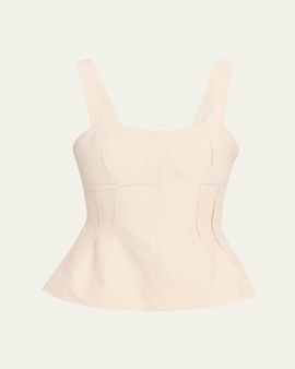SIMKHAI April Cotton Faille Bustier Top