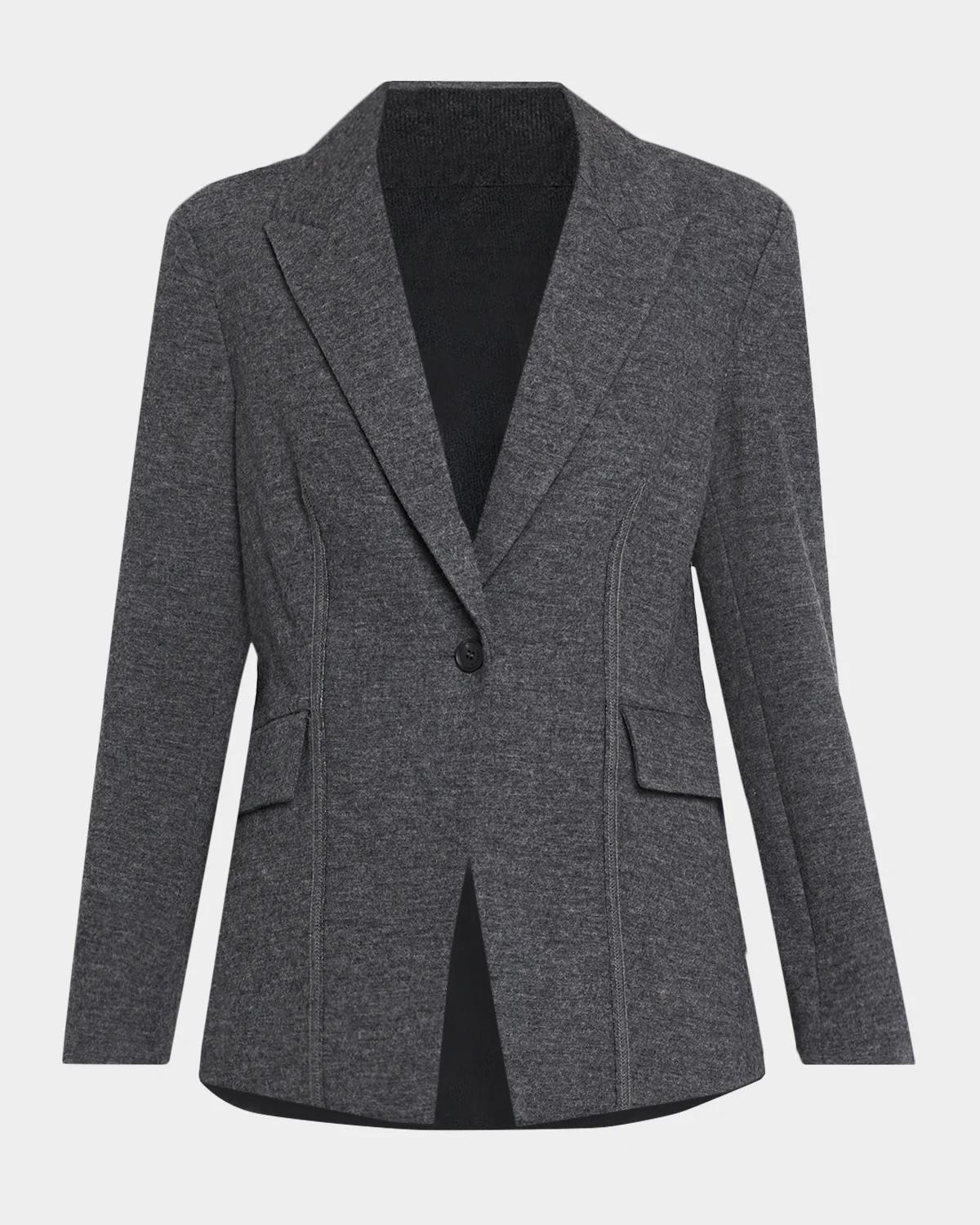 SIMKHAI Auden Virgin Wool-Blend Blazer