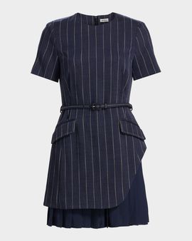 SIMKHAI Blakely Striped Layered Minidress