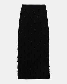 SIMKHAI Bree Embellished Knit Midi Skirt