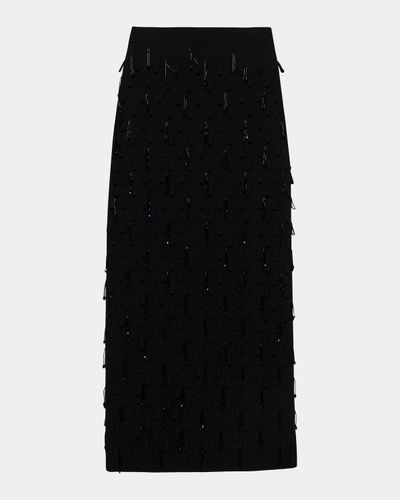 SIMKHAI Bree Embellished Knit Midi Skirt