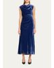 SIMKHAI Burke Draped Velvet Midi Dress - 2