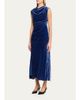 SIMKHAI Burke Draped Velvet Midi Dress - 4
