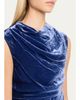 SIMKHAI Burke Draped Velvet Midi Dress - 5