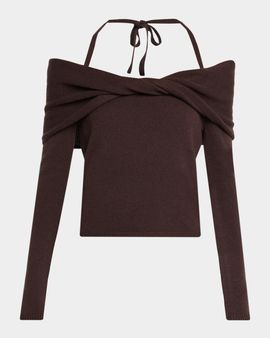 SIMKHAI Cambria Off-Shoulder Knit Top