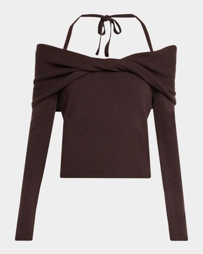 SIMKHAI Cambria Off-Shoulder Knit Top