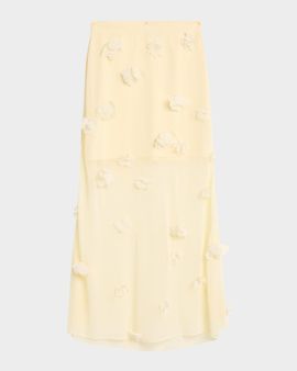 SIMKHAI Cora Floral Midi Skirt