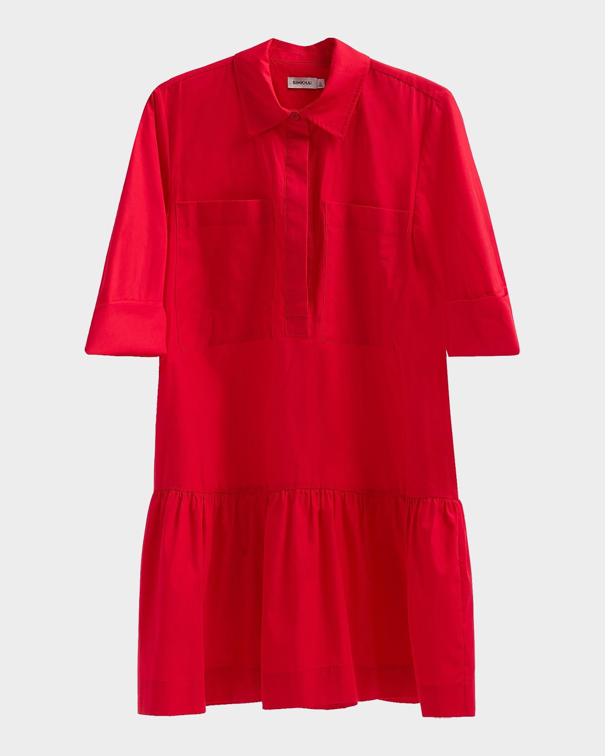 SIMKHAI Criss Cotton-Blend Mini Shirtdress