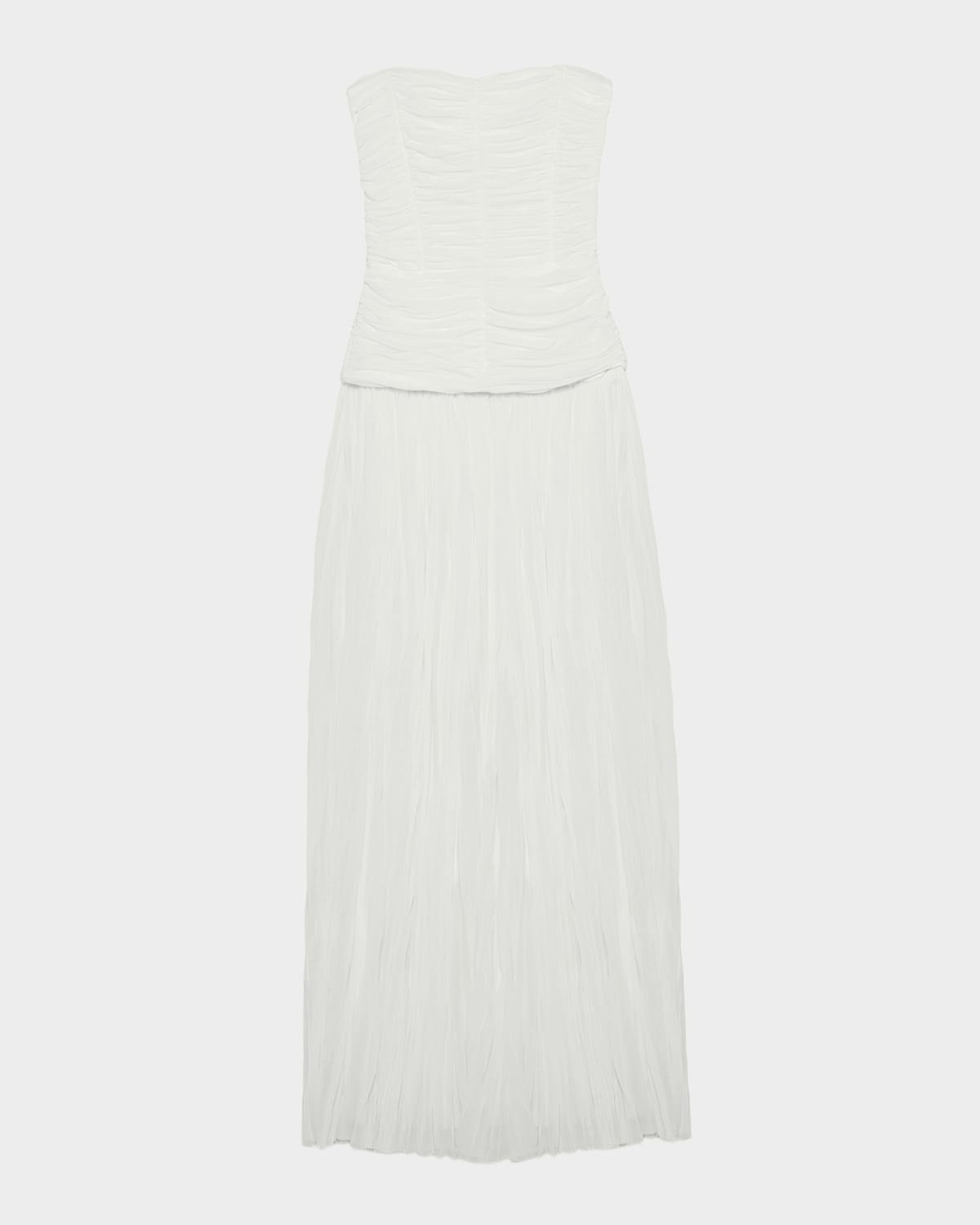 SIMKHAI Danielle Strapless Crinkle Jersey Bustier Gown