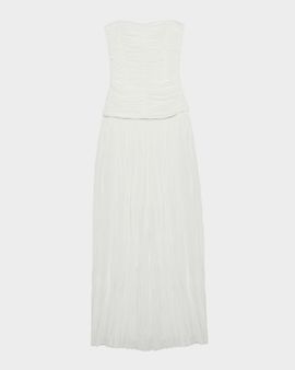 SIMKHAI Danielle Strapless Crinkle Jersey Bustier Gown