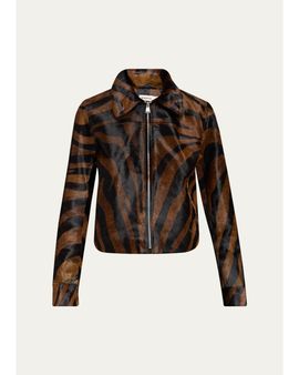 SIMKHAI Daria Zebra Calf Hair Jacket