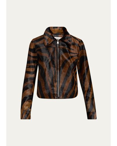 SIMKHAI Daria Zebra Calf Hair Jacket