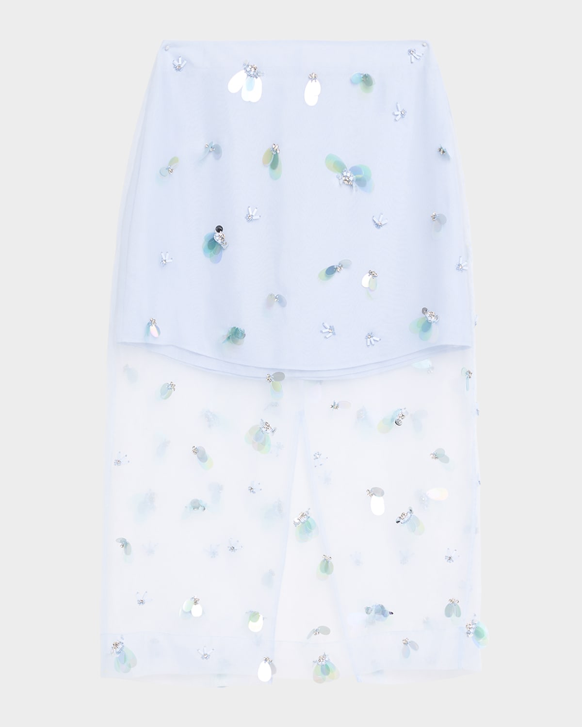 SIMKHAI Delilah Embellished Tulle Midi Skirt