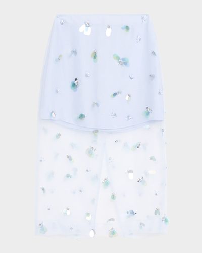 SIMKHAI Delilah Embellished Tulle Midi Skirt