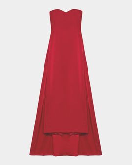 SIMKHAI Dinah Satin Column Cape Gown
