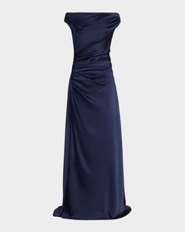 SIMKHAI Elinne Draped Off-Shoulder Column Gown