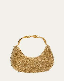 SIMKHAI Evelyn Crescent Beaded Top-Handle Bag