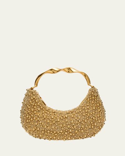 SIMKHAI Evelyn Crescent Beaded Top-Handle Bag