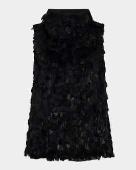 SIMKHAI Faux-Feather Shift Mini Dress