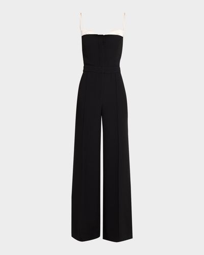 SIMKHAI Hazel Pleated-Inset Bustier Jumpsuit