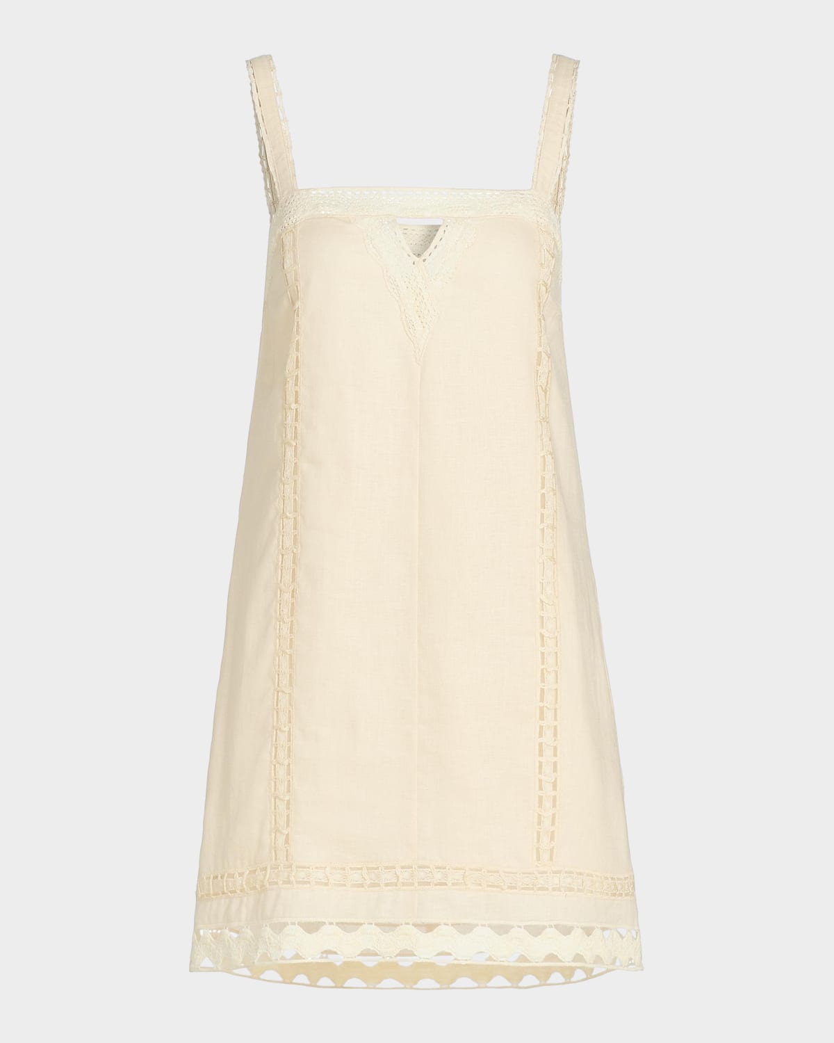 SIMKHAI Jasmine Linen Lace Minidress