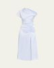 SIMKHAI Joanna Asymmetric Satin Midi Dress - 1