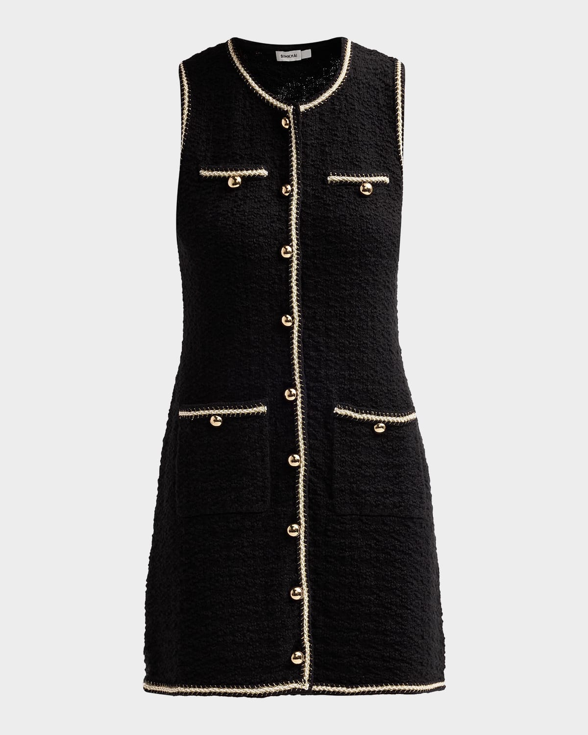 SIMKHAI Kerris Rib-Knit Sheath Mini Dress