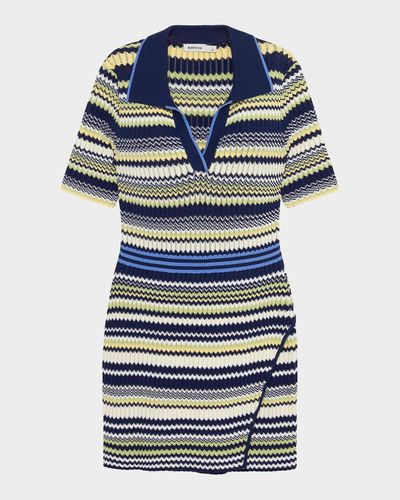 SIMKHAI Lira Chevron Polo Wrap Mini Dress