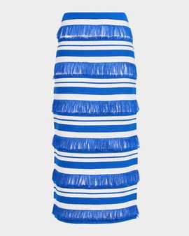 SIMKHAI Lula Knit Fringe Midi Skirt
